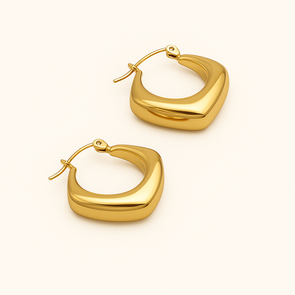 RHOMBUS Gold Hoops