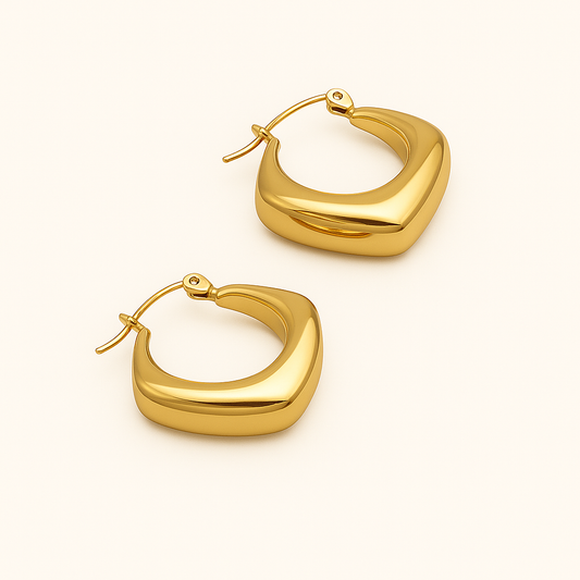 RHOMBUS Gold Hoops