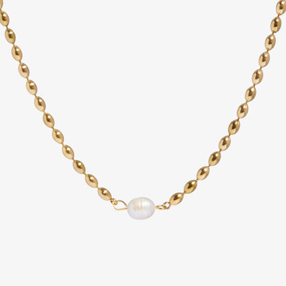 LUNA Gold Pearl Necklace