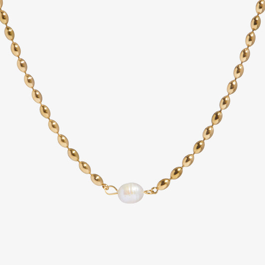 LUNA Gold Pearl Necklace