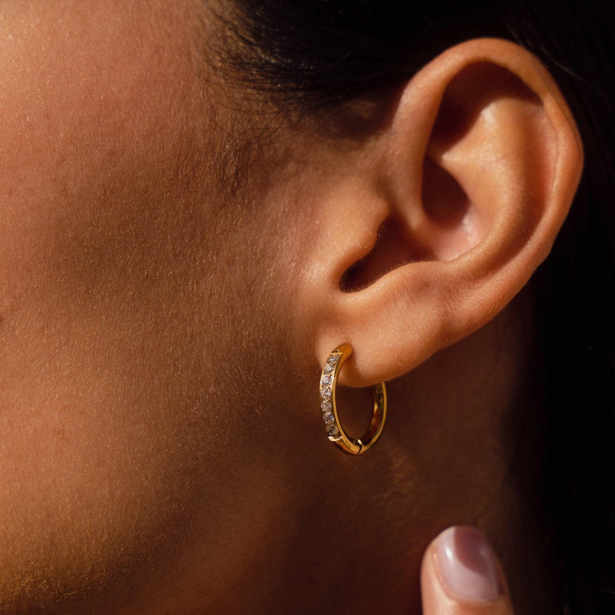 ARIELLE Gold Zirconia Hoops