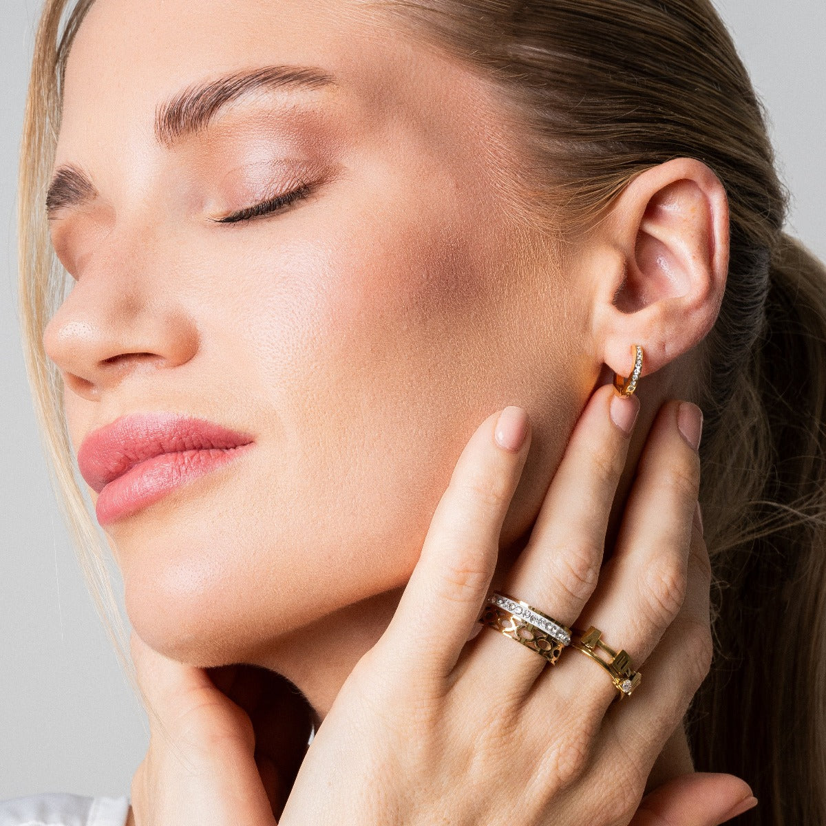 ARIELLE Gold Zirconia Hoops