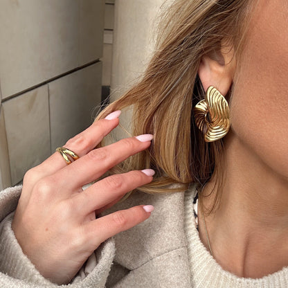 IRIS Gold Sculptural Earrings